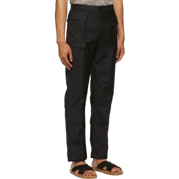 Bloke Patchwork Trousers Size L Mens Black Pants $485 - Picture 10 of 11